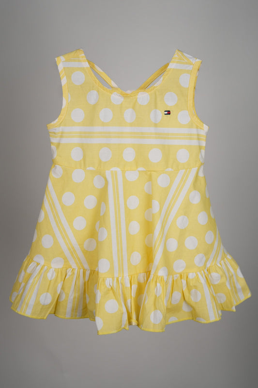 Tommy Hilfiger - Yellow and White Dotted Frock Set - MixMax