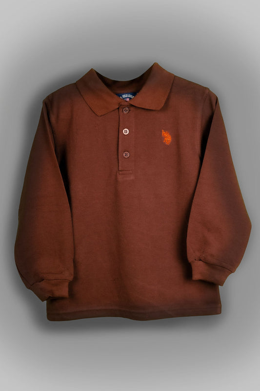 USPA - Brown Full Sleeve Polo Shirt - MixMax