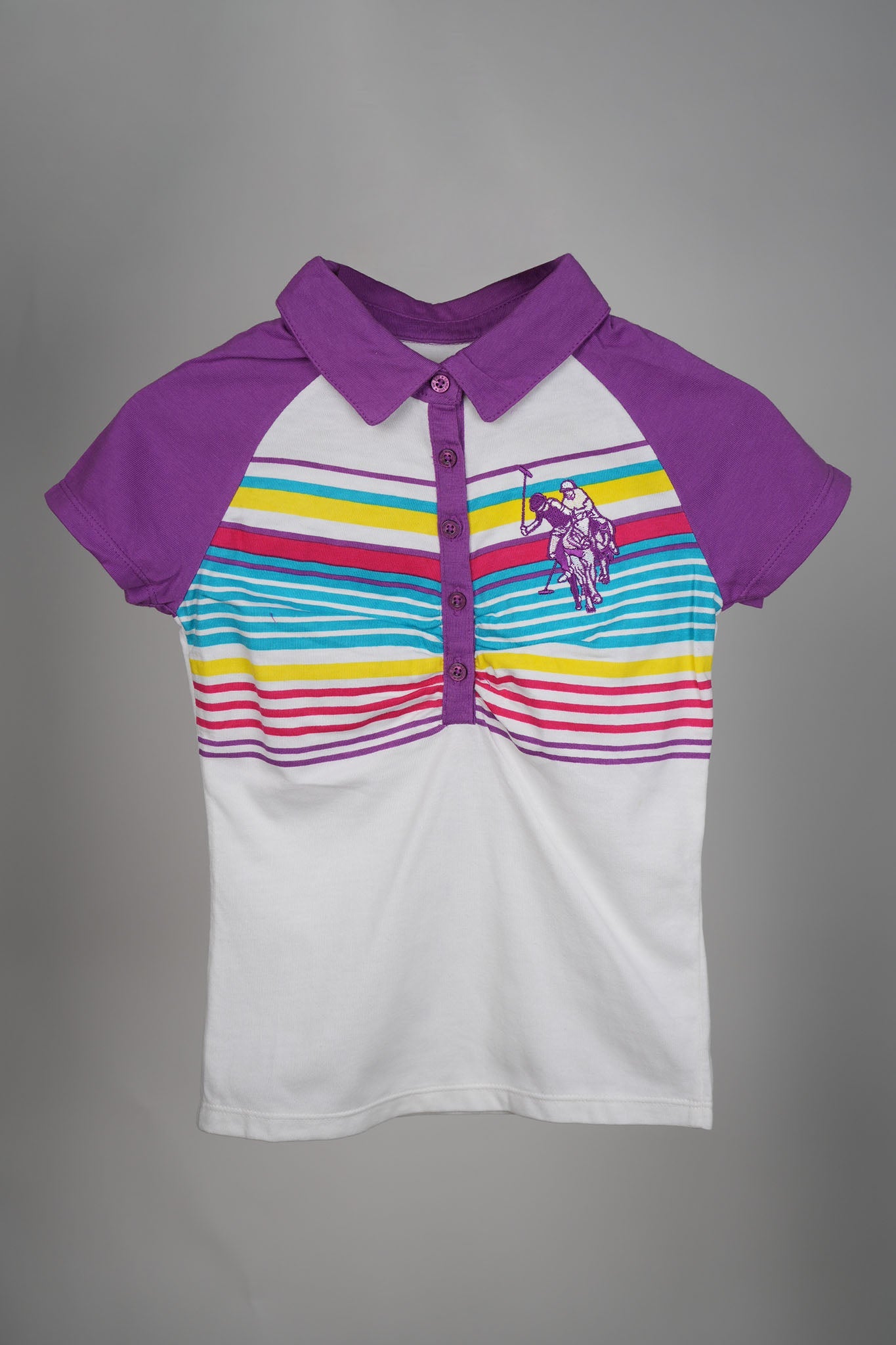 USPA - Purple Pleated Polo Shirt (Dark buttons) - MixMax